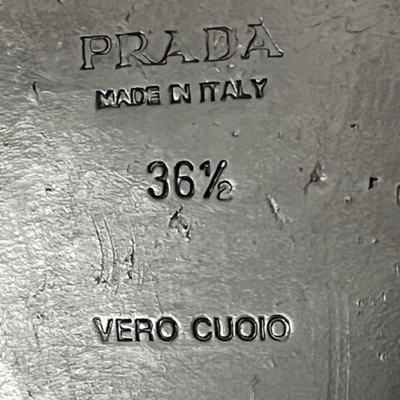 Prada Vintage Black Velvet Chunky Loafers with Metal Logo Size 36.5 US Size 6.5 - Picture 11 of 11